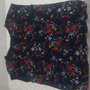 Floral petite, mixed material blouse from stitchfix